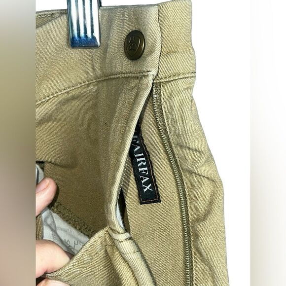Ariat Size 30R Riding Breeches Pants Side Zip Knee Patch Beige Khaki‎ Equestrian - Picture 5 of 10